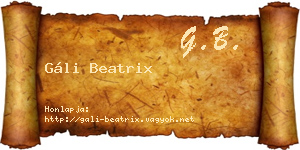 Gáli Beatrix névjegykártya